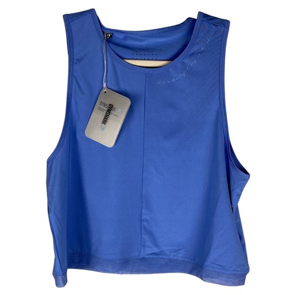 NWT Gymshark x Whitney Simmons Beautiful Blue Crop Tank Women's Size Small - Picture 2 of 11